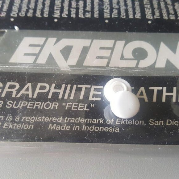 VINTAGE EKTELON UNISEX RACQUETBALL ARC2 GRAPHITE LEATHER GLOVE LEFT EXTRA SMALL - Picture 6 of 8